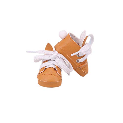 Aeromdale Puppenschuhe Schnürschuhe Hasenohren 5cm Schuhe für 14,5 Zoll 1/6 32-34cm Gelenkpuppen Puppen Schuhe - Braun A - 1 Paar von Aeromdale