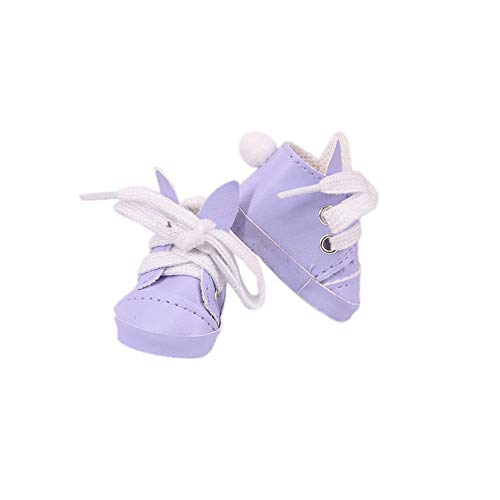 Aeromdale Puppenschuhe Schnürschuhe Hasenohren 5cm Schuhe für 14,5 Zoll 1/6 32-34cm Gelenkpuppen Puppen Schuhe - Lila - 1 Paar von Aeromdale