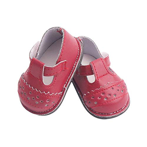 Aeromdale Puppenschuhe Sommer Pailletten Sandalen mit Schleife Fit 40,6 cm Puppen Neugeborenes Baby Zubehör Spielzeug – Rot – 1 Paar von Aeromdale
