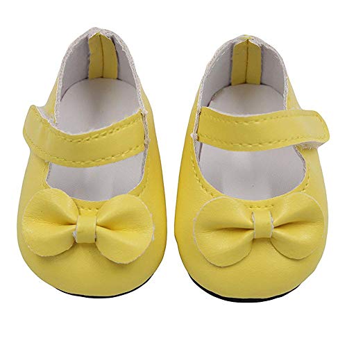 Aeromdale Puppenschuhe aus PU mit Schleife für 45,7 cm amerikanische Puppen, Spielzeugzubehör, Gelb, 1 Paar Aeromdale Puppenschuhe aus PU mit Schleife für 45,7 cm amerikanische Puppen, Spielzeugzubehör, Gelb, 1 Paar von Aeromdale