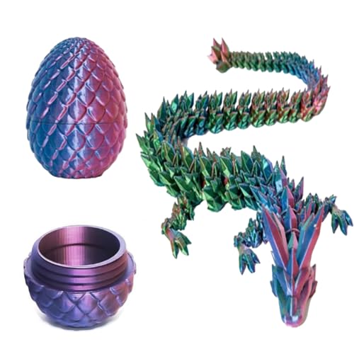 3D Gedrucktes Drachenei, 3D Printed Dragon, 3D Printed Drachen Ei, 3D Gedrucktes Drachenei, Kristalleier für Kinder und Erwachsen (Dreifarbiger Farbverlauf) von Aethryon