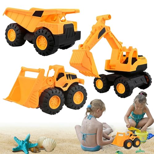 Afenau 3-Teiliges Bagger Set, Sandkasten Dumper, Bulldozer, Baustellen Fahrzeuge, Baustellenfahrzeuge für Kinder, Weihnachten Geschenkset von Afenau