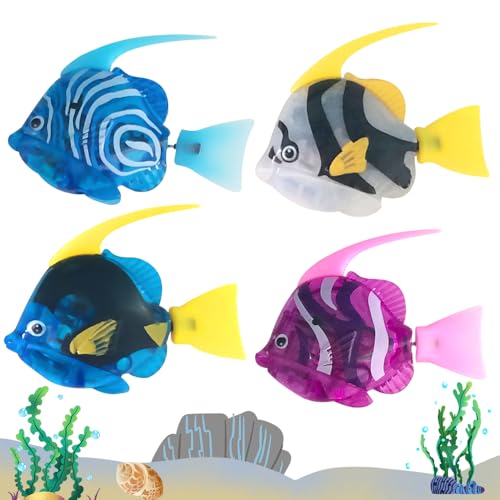 Afenau 4 Stück Elektronische Fisch, Fisch Badewanne Spielzeug Elektrisch, Lumineszenz Roboter-Fisch, Schwimmende Fische Spielzeug, Wiederverwendbare, Schwimmt in Mehrere Richtungen, Neujahrsgeschenk Afenau 4 Stück Elektronische Fisch, Fisch Badewanne Spielzeug Elektrisch, Lumineszenz Roboter-Fisch, Schwimmende Fische Spielzeug, Wiederverwendbare, Schwimmt in Mehrere Richtungen, Neujahrsgeschenk von Afenau
