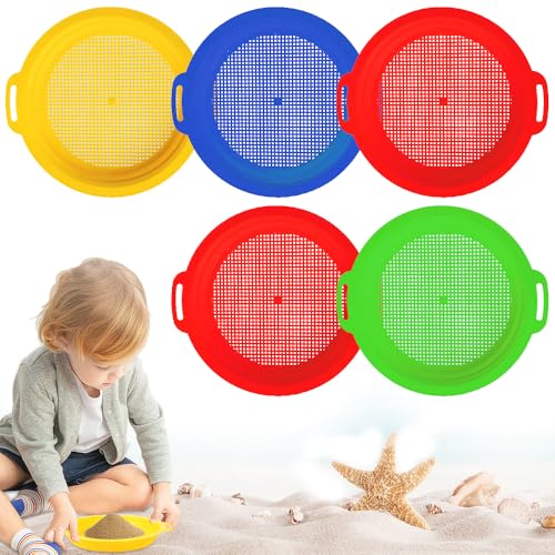 Afenau 5 Stück Strand-Sandsieb-Siebe, Wiederverwendbar Sandsieb Kinder, Kunststoff Sandspielzeug Sieb, Feines Sandsieb Kinderr, Sandsieb für Hinterhof, Sieb Sandkasten für Jungen Mädchen Afenau 5 Stück Strand-Sandsieb-Siebe, Wiederverwendbar Sandsieb Kinder, Kunststoff Sandspielzeug Sieb, Feines Sandsieb Kinderr, Sandsieb für Hinterhof, Sieb Sandkasten für Jungen Mädchen von Afenau