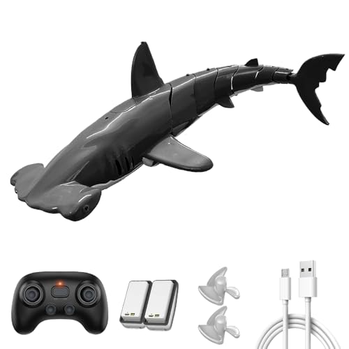 Afenau Ferngesteuerter Hai, 2.4GHz Ferngesteuertes Hai Spielzeug mit Licht, Simulation Ferngesteuertes Boot Hai für Pool Lake Pond Garden, Hai Boot Ferngesteuert für 6+ Jahre Jungen Mädchen, Grau Afenau Ferngesteuerter Hai, 2.4GHz Ferngesteuertes Hai Spielzeug mit Licht, Simulation Ferngesteuertes Boot Hai für Pool Lake Pond Garden, Hai Boot Ferngesteuert für 6+ Jahre Jungen Mädchen, Grau von Afenau