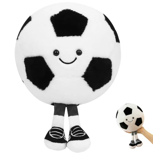 Afenau Fußball Plüsch Spielzeug, 25 cm Fußball Plüschtier Spielzeug, Weich Flauschig Fußball Kissen Rund für Zimmerdekoration, Fußball Kuscheltier für Fußball Liebhaber und Jungen Mädchen Afenau Fußball Plüsch Spielzeug, 25 cm Fußball Plüschtier Spielzeug, Weich Flauschig Fußball Kissen Rund für Zimmerdekoration, Fußball Kuscheltier für Fußball Liebhaber und Jungen Mädchen von Afenau