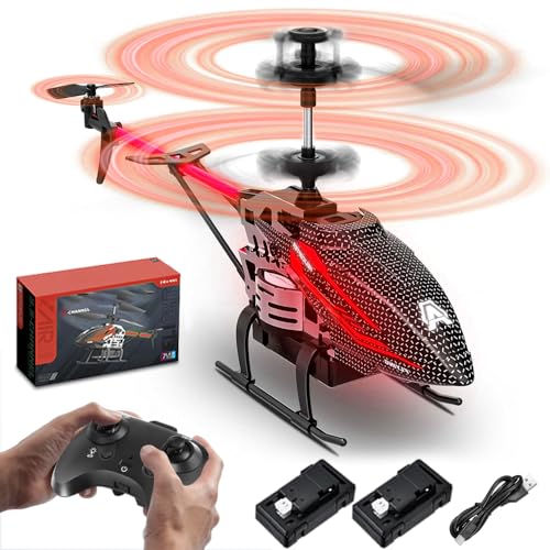 Afenau Hubschrauber Ferngesteuert, 2.4G Ferngesteuerter Hubschrauber 3.5 Kanal, Feste Höhe, Start mit Einer Taste, RC Helikopter Flugzeug mit LED-Licht, RC Hubschrauber Outdoor für Kinder von Afenau
