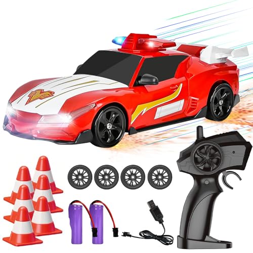 Afenau Polizeiauto Ferngesteuert, 1:24 Polizeiauto Spielzeug mit Licht und Sound, 40km/h Ferngesteuertes Polizeiauto, 2.4G Ferngesteuertes Auto Polizei für Kinder und Erwachseneab 6 Jahre älter (Rot) von Afenau