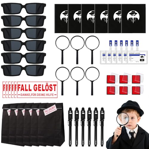 Detektiv Set Kinder, Afenau 48 STK Detektiv Geburtstag mit Agentenbrille, Notizbuch, Lupe, Detektivausweis, Tasche, Stempelkissen, UV-Stift, Aufkleber, Detektiv Kindergeburtstag für Rollenspiel Detektiv Set Kinder, Afenau 48 STK Detektiv Geburtstag mit Agentenbrille, Notizbuch, Lupe, Detektivausweis, Tasche, Stempelkissen, UV-Stift, Aufkleber, Detektiv Kindergeburtstag für Rollenspiel von Afenau