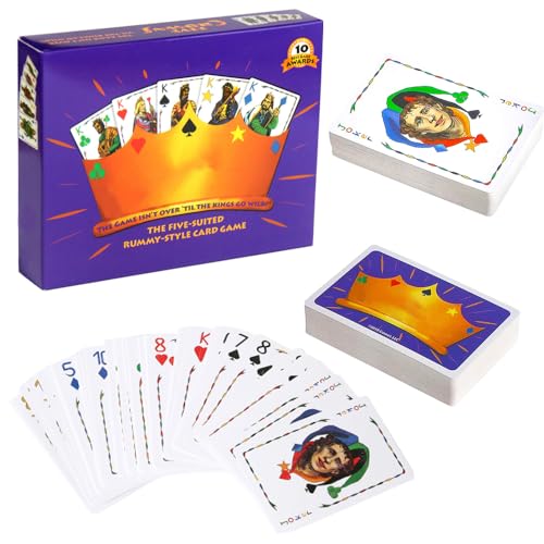 Fünf Kronen Kartenspiel, Afenau 5 Crowns KartenSpiel, Familie Kartenspiel Fünf für 1-7 Spieler Ab 7 Jahre Partys und Gesellige Abende (Englische Version) von Afenau