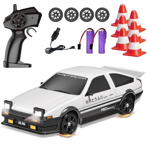 Rc Drift Car, 1:24 Ferngesteuertes Auto Drift mit Beleuchtung, 4WD Drift Auto Ferngesteuert mit 4 Reifen und 6 StraßEnsperren, 15 km/H Mini Drift Car für Erwachsene und Kinder Ab 6 Jahre äLter, Weiß Rc Drift Car, 1:24 Ferngesteuertes Auto Drift mit Beleuchtung, 4WD Drift Auto Ferngesteuert mit 4 Reifen und 6 StraßEnsperren, 15 km/H Mini Drift Car für Erwachsene und Kinder Ab 6 Jahre äLter, Weiß von Afenau