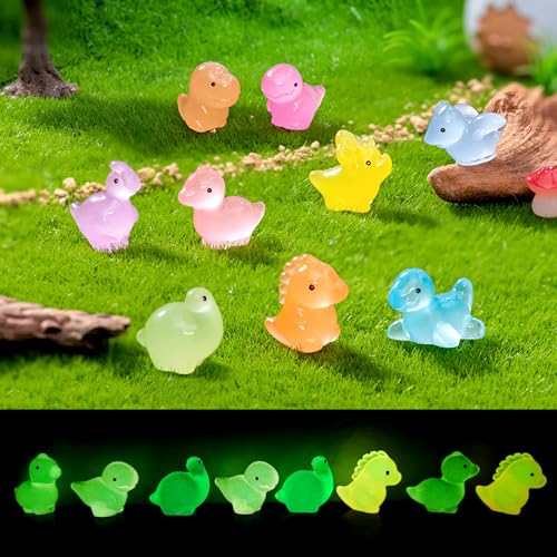 AffeGifts 72 Pcs Mini Harz Figuren, Glühen in der dunklen Dinosaurier Tiny Animal Figures für Garten Landschaft Dekorationen Kinder Geschenke Dino Party Favor von AffeGifts