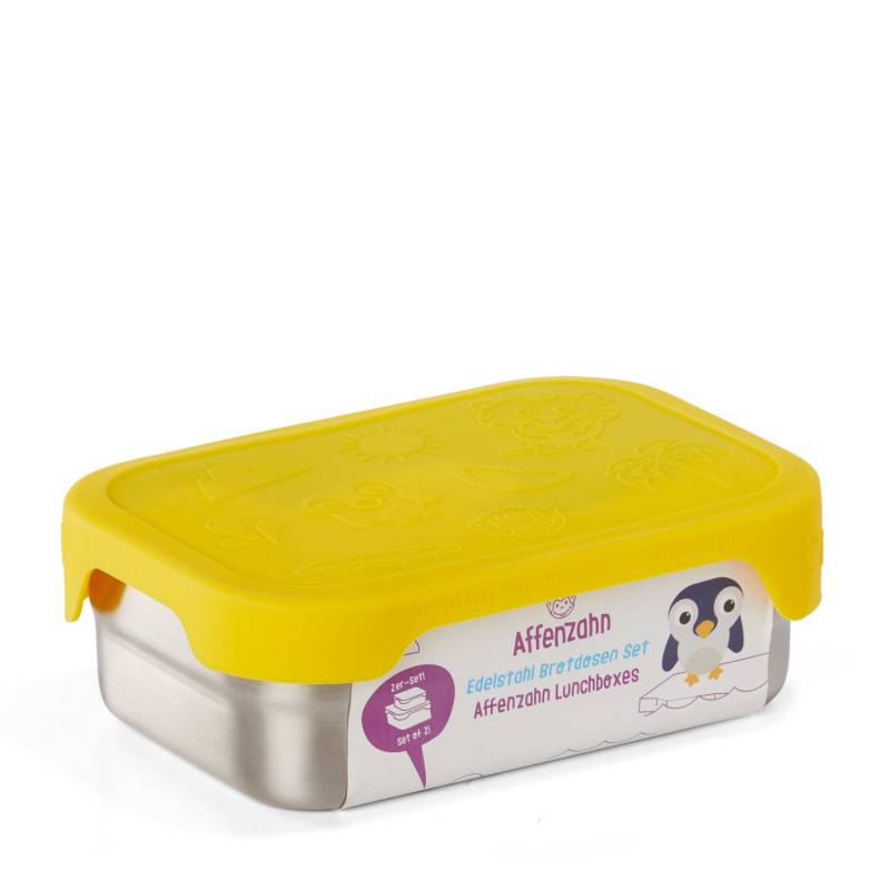 Affenzahn Brotdosen-Set aus Edelstahl - Tiger von Affenzahn