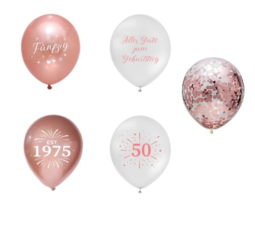 Affivia Geburtstag Luftballons Roségold (50. Geburtstag) von Affivia