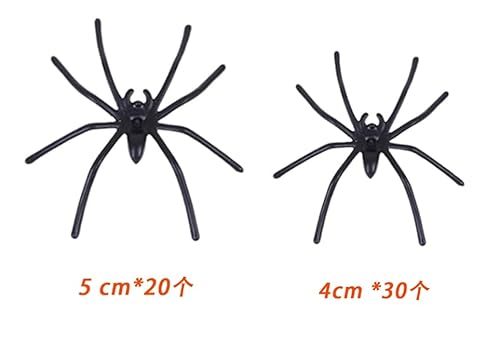 Affivia Spinne Halloween Deko (Schwarz, 50 Stück (2 Größen)) von Affivia