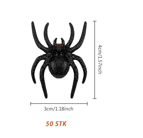 Affivia Spinne Halloween Deko (Schwarz, 50 Stück (mittel)) von Affivia