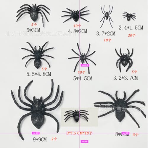 Affivia Spinne Halloween Deko (Schwarz, 80 Stück (10 Größen)) von Affivia