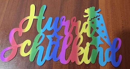 Affivia Tortendeko Einschulung (Hurra Schulkind, Regenbogenfarben) von Affivia