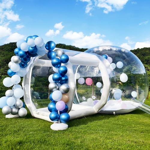 Aufblasbares Blasenhaus, Aufblasbares Bubble House Dome mit Gebläse & Pumpe, Durchmesser Wasserdichtes Gartenzelt aus PVC in Kommerzieller Qualität für Außenbereich, Party (Weiß/250CM) von Afitdon