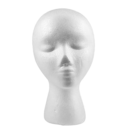 Aflytep Mannequin Manequi/Schaufensterpuppe für Damen, aus Schaumstoff (Polystyrol), Präsentationsständer für Mütze, Kopfhörer, Zubehör und Perücken von Aflytep