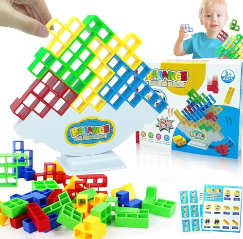 Afufu Tetra Tower Balance-Spiel 48 PCS, Balance Spielzeug Stapelblöcke Balancing Spiel, Schaukelstapel Hoch Kinder-Balance-Spielzeug, Stapelspiel für Jungen und Mädchen ab 3+ Jahre Afufu Tetra Tower Balance-Spiel 48 PCS, Balance Spielzeug Stapelblöcke Balancing Spiel, Schaukelstapel Hoch Kinder-Balance-Spielzeug, Stapelspiel für Jungen und Mädchen ab 3+ Jahre von Afufu