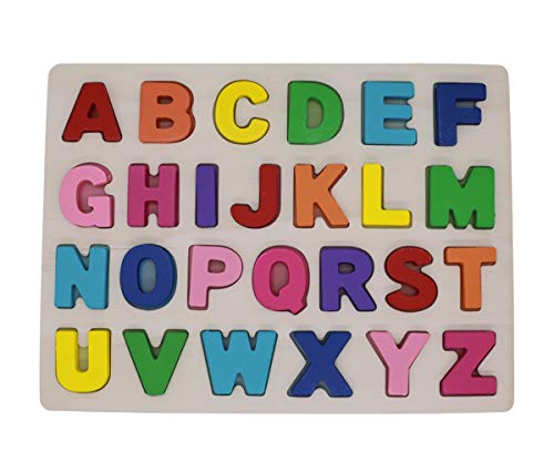 Afunti Holz Alphabet Puzzle ABC Buchstaben Board Montessori Puzzle Blöcke Early Learning pädagogisches Spielzeug Geschenk für 2 3 4 Jahre altes Kleinkind Kinder von Afunti