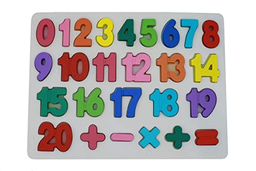 Afunti Zahlen-Holzpuzzle Grosse Bunte Nummern 1-20, Holzspielzeug für Spielerisches Lernen von Zahlen, Spielzeug ab 2 Jahre Rahmenpuzzle Geschenk für Kinder, Kinderpuzzle von Afunti