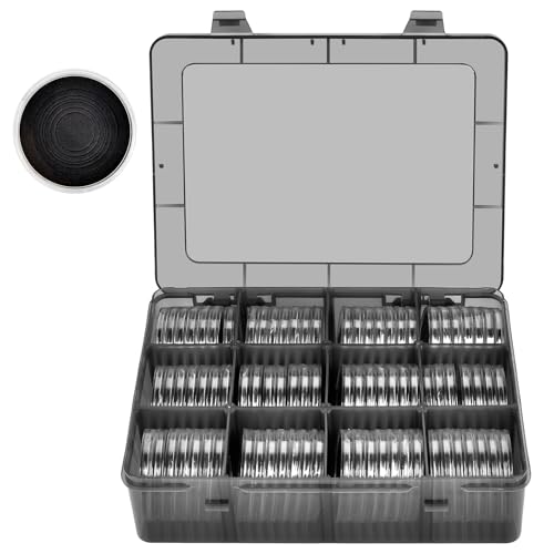 84 Stücke 46mm Münzkapseln, mit Schaumdichtung und Plastikspeicher Organizer Box, Münzhalter Sammler Fall für Münzsammlung Supplies 7 Größen (16/20/25/27/30/38/46mm (Graue Box+Schwarze Dichtungen) 84 Stücke 46mm Münzkapseln, mit Schaumdichtung und Plastikspeicher Organizer Box, Münzhalter Sammler Fall für Münzsammlung Supplies 7 Größen (16/20/25/27/30/38/46mm (Graue Box+Schwarze Dichtungen) von Againmore