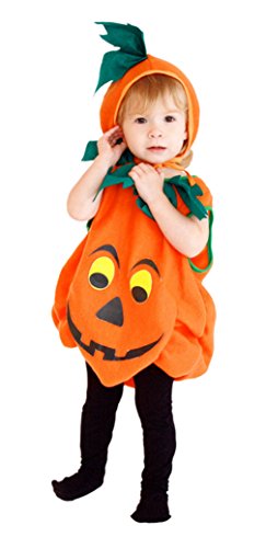 Agares Halloween Kostüm Kinder Kürbis Kostüm Kleinkind Grusel Kostüme Cosplay Karneval Fasching Bekleidung 3-4 Jahre Alt von Agares