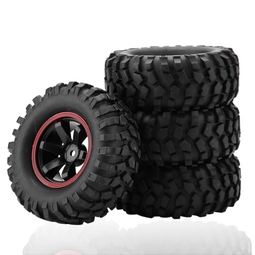 1/10 RC Radreifen, 4 Stück 96x38mm 12mm Hex Universal 6 Loch RC Radreifen Gummireifen Offroad Räder Raupenräder RC Auto Reifen Räder Naben Set Upgrade Zubehör für RC Crawler Geländewagen Maßstab 1:10 von Agatige