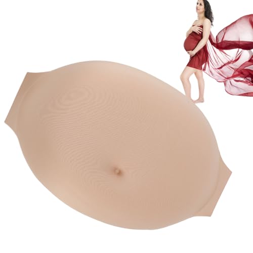 Agatige Gefälschte Schwangerschaftsbauch, Gedächtnisschaum verstellbarer Bauchbody -künstlicher Babybauch für Partys Bühnenaufträge Filmprops (8-10 Monate) von Agatige