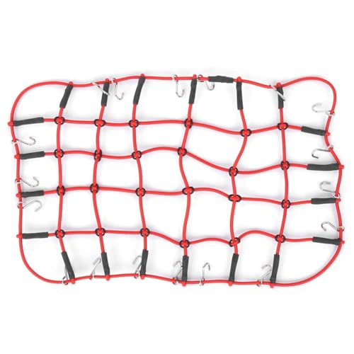 Elastisches Gepäck, Universelles Gepäcknetz, RC-Gepäcknetz, 25 X 15 Cm Rot RC-elastisches Dachträger-Gepäcknetz, Gepäck-Dachträgernetz, Dehnbares RC-Crawler-Zubehör Mit Haken Für 1/8 1/10 RC Crawler Elastisches Gepäck, Universelles Gepäcknetz, RC-Gepäcknetz, 25 X 15 Cm Rot RC-elastisches Dachträger-Gepäcknetz, Gepäck-Dachträgernetz, Dehnbares RC-Crawler-Zubehör Mit Haken Für 1/8 1/10 RC Crawler von Agatige