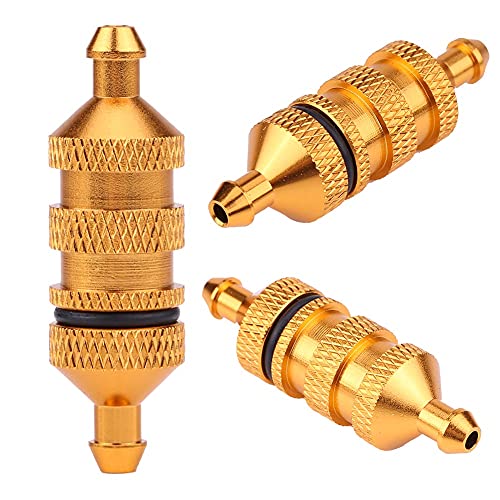 HSP -Legierung Aluminium Ölbrennstofffilter, Hochleistungs -Nitro -Kraftstofffilterersatzteil für 1/8 1/10 RC -Autos Skala Skala (Gold) von Agatige