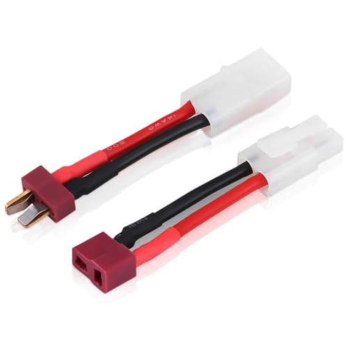 RC-Car-T-Stecker-Adapter, 2 Stück T-Stecker-Buchse T-Stecker Deans-Stecker-Adapterkabel 8,5 cm 14 AWG Kabel RC-Zubehör für RC-Ferngesteuertes Auto von Agatige