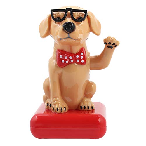 Solar Powered Waving Dog Car Decor, Mini Funny Swing Arm entzückende tanzende Welpen Dashboard -Ornament Bewegung für Auto Home Office Tischation (Golden Retriever) von Agatige