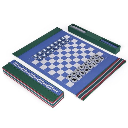Tragbares Reiseschach-Set – Faltbares Schachbrett mit eleganten Acryl-Schachfiguren – Kompaktes & leichtes Schachset für unterwegs – Schachspiel für Erwachsene und Kinder Familien-Brettspiel Geschenk von Agirlgle