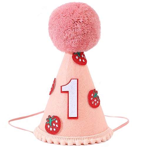 Agkvw Erdbeer-Krone zum ersten Geburtstag – Sweet One Filzhut Dekoration für Baby Mädchen Agkvw Erdbeer-Krone zum ersten Geburtstag – Sweet One Filzhut Dekoration für Baby Mädchen von Agkvw
