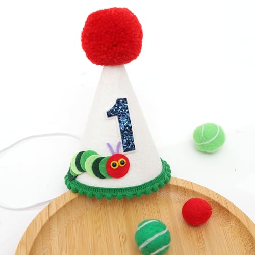 Agkvw Hungrige Raupe Geburtstag Krone - Kostüm Kopfbedeckung für Jungen 1. Geburtstag Party Dekoration Cake Smash Crown von Agkvw