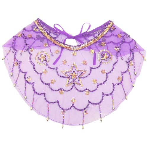 Agoky Bauchtanz Gesichtsschleier Damen Mesh Schleier Pailletten Gesichtsmaske Arabisch Kostüm Zubehör Schmuck Tanzkostüm Lila 1Pcs One Size von Agoky