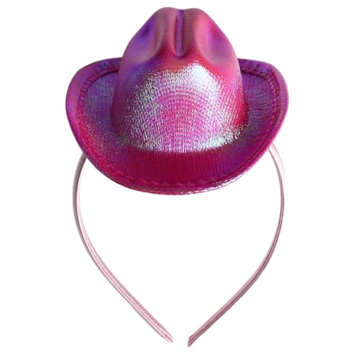Agoky Cowboy-Mini-Hüte Stirnband Jazz-Tanzhut Glitzerbreite Krempe Topper für Halloween-Maskenparty Typ 6 Einheitsgröße Agoky Cowboy-Mini-Hüte Stirnband Jazz-Tanzhut Glitzerbreite Krempe Topper für Halloween-Maskenparty Typ 6 Einheitsgröße von Agoky
