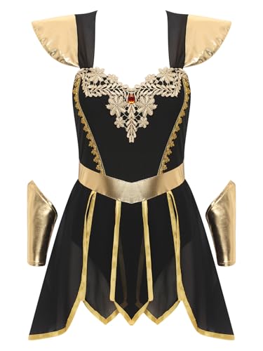Agoky Damen Griechische Göttin Kostüm Römerin Toga Kleid Kurzarm Minikleid mit Metallic Armmanschetten Umhang Kriegerin Heldin Cosplay Outfits Schwarz 3XL Agoky Damen Griechische Göttin Kostüm Römerin Toga Kleid Kurzarm Minikleid mit Metallic Armmanschetten Umhang Kriegerin Heldin Cosplay Outfits Schwarz 3XL von Agoky