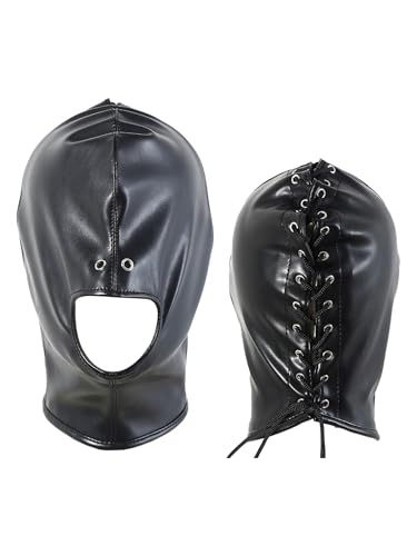 Agoky Erwachsene Spielzeug Kopfmaske Clubwear Maske Kunstleder Full Cover Gesichtsmaske Reizvoll Kopfhaube Cosplay Kopfbedeckung Schwarz A One Size Agoky Erwachsene Spielzeug Kopfmaske Clubwear Maske Kunstleder Full Cover Gesichtsmaske Reizvoll Kopfhaube Cosplay Kopfbedeckung Schwarz A One Size von Agoky