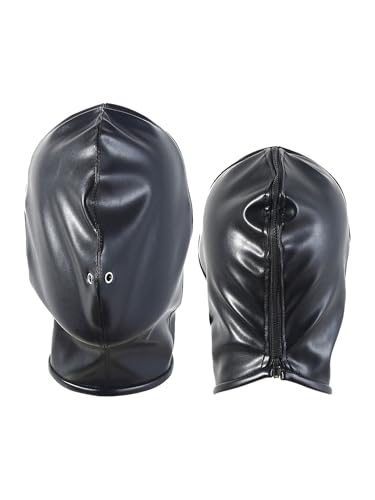 Agoky Erwachsene Spielzeug Kopfmaske Clubwear Maske Kunstleder Full Cover Gesichtsmaske Reizvoll Kopfhaube Cosplay Kopfbedeckung Schwarz C One Size Agoky Erwachsene Spielzeug Kopfmaske Clubwear Maske Kunstleder Full Cover Gesichtsmaske Reizvoll Kopfhaube Cosplay Kopfbedeckung Schwarz C One Size von Agoky