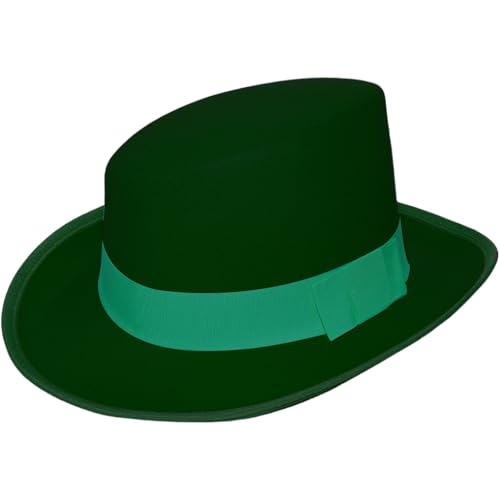 Agoky Gentleman Filzhut Viktorianischer Zauber Zylinderhut Für Halloween Magier Karnevalsparty Dunkelgrün Einheitsgröße von Agoky