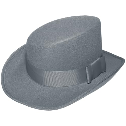 Agoky Gentleman Filzhut Viktorianischer Zauber Zylinderhut Für Halloween Magier Karnevalsparty Grau Einheitsgröße Agoky Gentleman Filzhut Viktorianischer Zauber Zylinderhut Für Halloween Magier Karnevalsparty Grau Einheitsgröße von Agoky