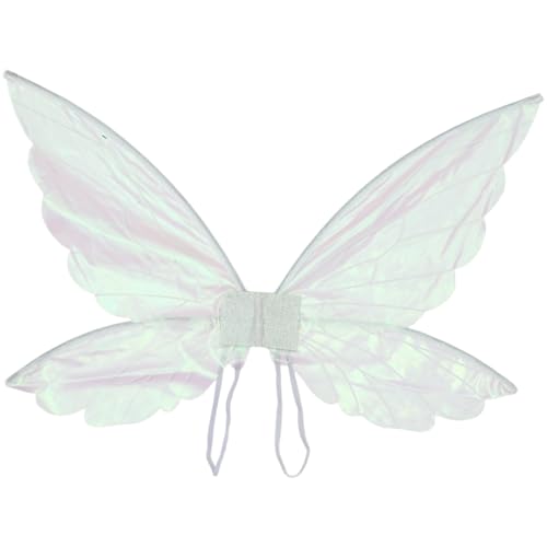 Agoky Glitter Elf Flügel Fee Floral Girlande Mit Elf Ohren Stern Zauberstab Halloween Verkleidung Zubehör Weiß Einheitsgröße von Agoky