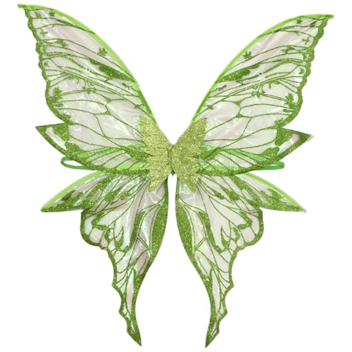 Agoky Glitter Schmetterling Flügel Prinzessin Fee Flügel Kleid bis Requisiten für Halloween Cosplay Party Grün One Size Agoky Glitter Schmetterling Flügel Prinzessin Fee Flügel Kleid bis Requisiten für Halloween Cosplay Party Grün One Size von Agoky