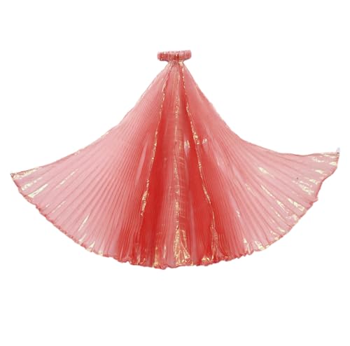 Agoky Glitzeriges Ägyptisches Professionelles Bauchtanzkostüm Flügel Mit Fingerösten Anbetungstanz Flügel Rot 75cm von Agoky