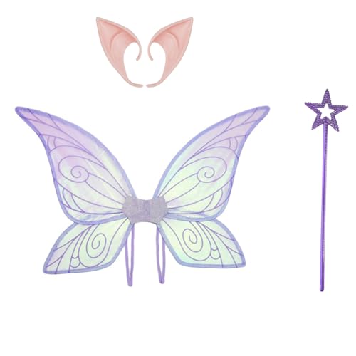 Agoky Glitzernde Farbverlauf Feenflügel Waldelfenohren Feenstab Für Halloween Karnevalsparty Lila Einheitsgröße Agoky Glitzernde Farbverlauf Feenflügel Waldelfenohren Feenstab Für Halloween Karnevalsparty Lila Einheitsgröße von Agoky