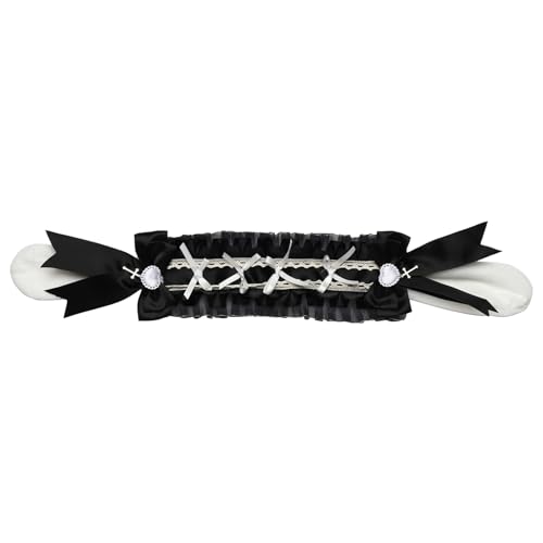 Agoky Hasenohren Stirnband Lolita Maid Plüsch Stirnband Bowknot Kopfbedeckung für Anime Cosplay Party Schwarz 2 One Size Agoky Hasenohren Stirnband Lolita Maid Plüsch Stirnband Bowknot Kopfbedeckung für Anime Cosplay Party Schwarz 2 One Size von Agoky